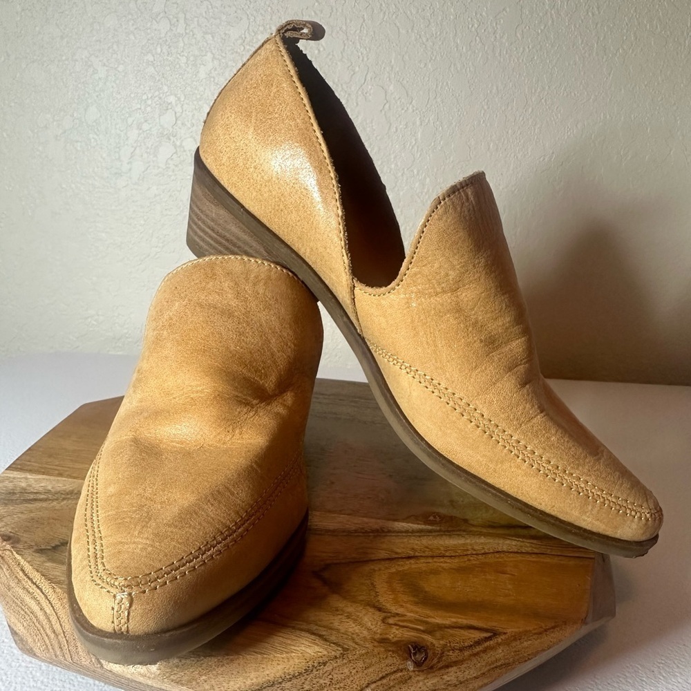 Lucky brand leather slip on booties size 7